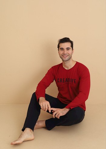 Esnek kumaşlı penye kaliteli Erkek Pijama Takımı - Görsel 2