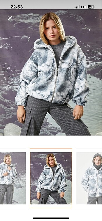 Kapüşonlu polar ceket