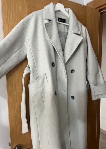 BSL FASHION Düğmeli Gri Kaban