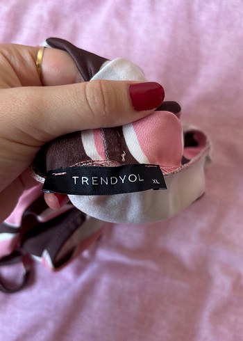 Trendyol & Milla Pembe Desenli Retro Mini Elbise