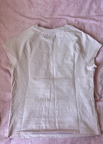 Bershka Pembe Kız Çocuk Baskılı Kısa Kollu Tişört
