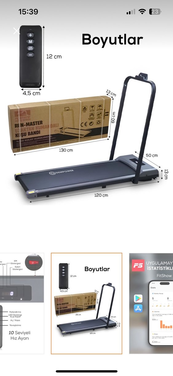 Bluetooth özellikli LCD ekranlı koşu bandı 130KG - Görsel 2