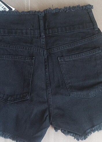 36 Beden siyah Renk Siyah Denim Şort