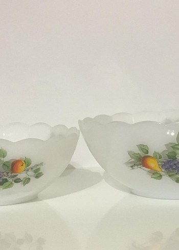 Çiçek Desenli Beyaz Kase Seti - Görsel 2