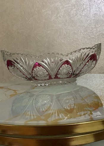 Parlak Kırmızı Detaylı Cam Vazo - Görsel 2