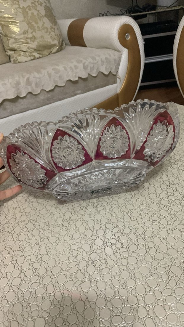 Parlak Kırmızı Detaylı Cam Vazo - Görsel 3