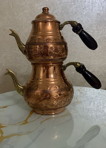 Bakır İşlemeli Çaydanlık Seti - Görsel 2