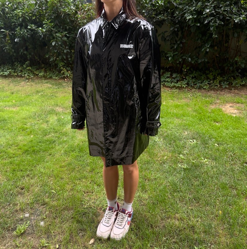DSQUARED Siyah  Uzun Kollu Yağmurluk - Görsel 2