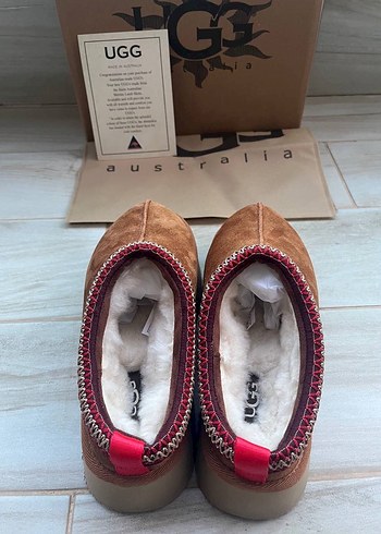 UGG Bohem Tarzı Kahverengi Süet Kadın Terlik - Görsel 3