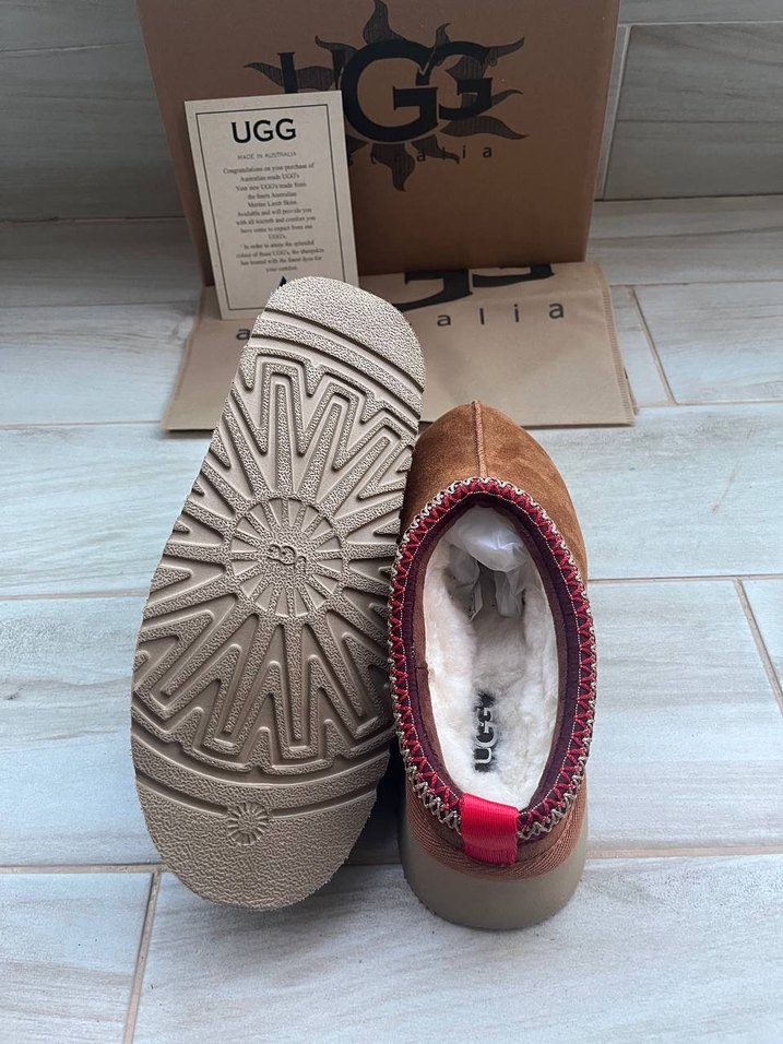 UGG Bohem Tarzı Kahverengi Süet Kadın Terlik - Görsel 4