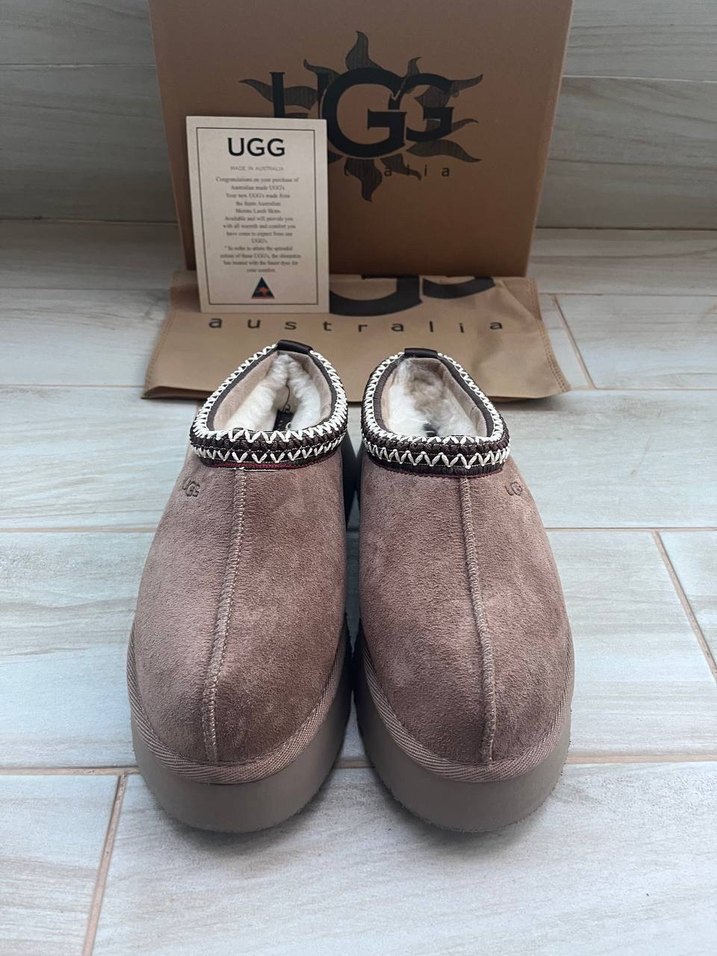UGG Kadın Kahverengi Süet Kürklü Terlik - Görsel 2