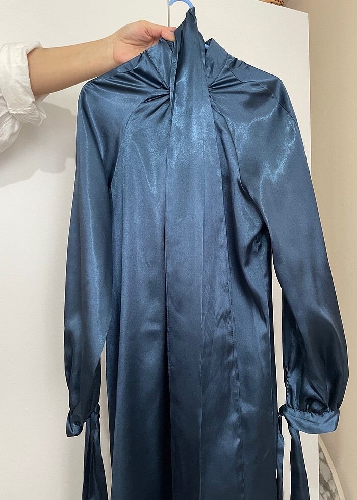 lacivert abiye elbise - Görsel 4