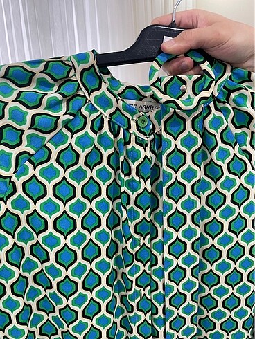 desenli saten elbise - Görsel 5