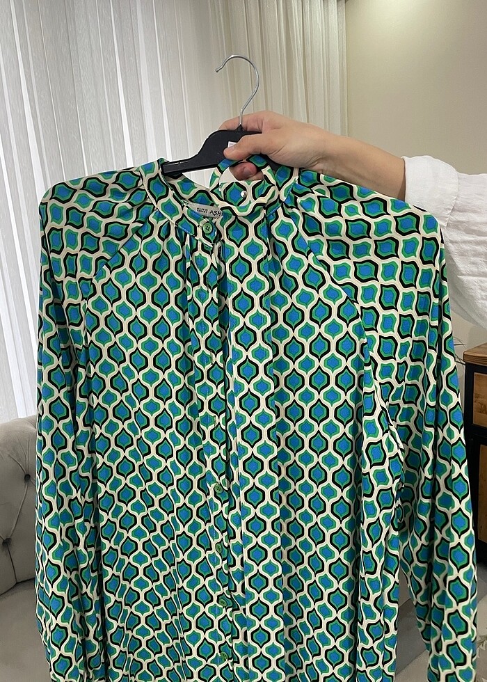 desenli saten elbise - Görsel 3