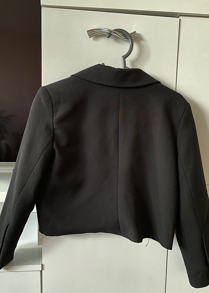 crop blazer ceket siyah - Görsel 2