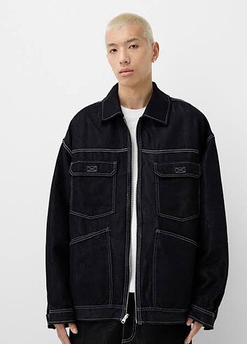 Bershka kontrast denim ceket 
