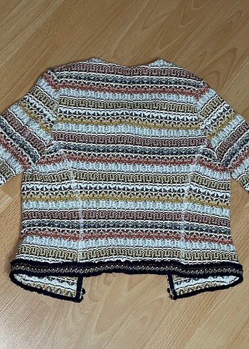 Zara Zara Renkli Desenli Örgü Bohem Kadın Hırka