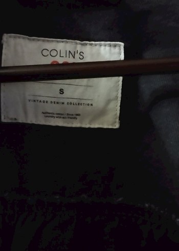 Colin's Düğmeli Siyah Kadın taşlanmış kot Ceket