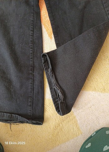 Siyah Midi Boy Kadın Denim Pantolon - Görsel 3