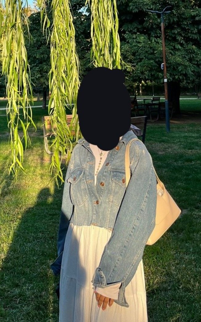 Kadın Mavi Denim Düğmeli Ceket - Görsel 3