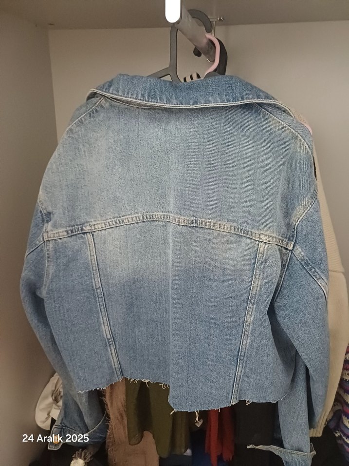 Kadın Mavi Denim Düğmeli Ceket - Görsel 2