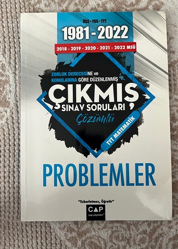 1981-2022 TYT Matematik Problemler Çıkmış Sorular
