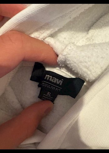 Beyaz Kapüşonlu Sweatshirt - Görsel 2