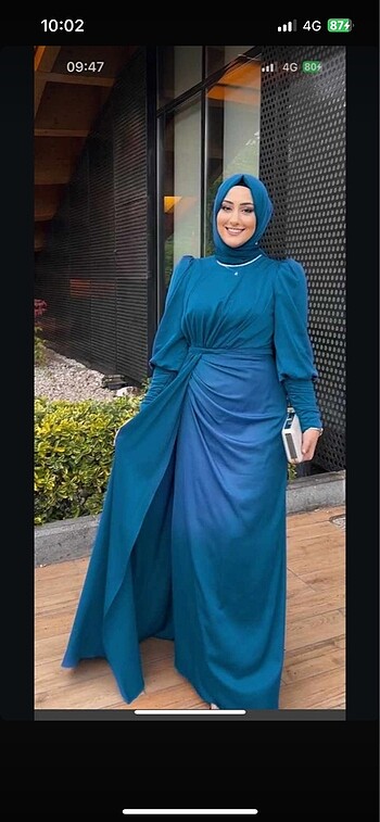 xl Beden Tesettür abiye mavi
