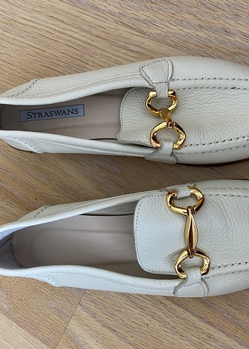 Kadın Beyaz Deri Tokalı Loafer - Görsel 3