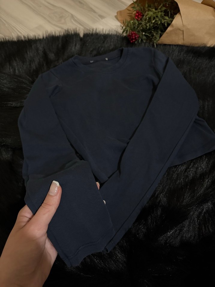 lacivert Uzun kollu body - Görsel 2