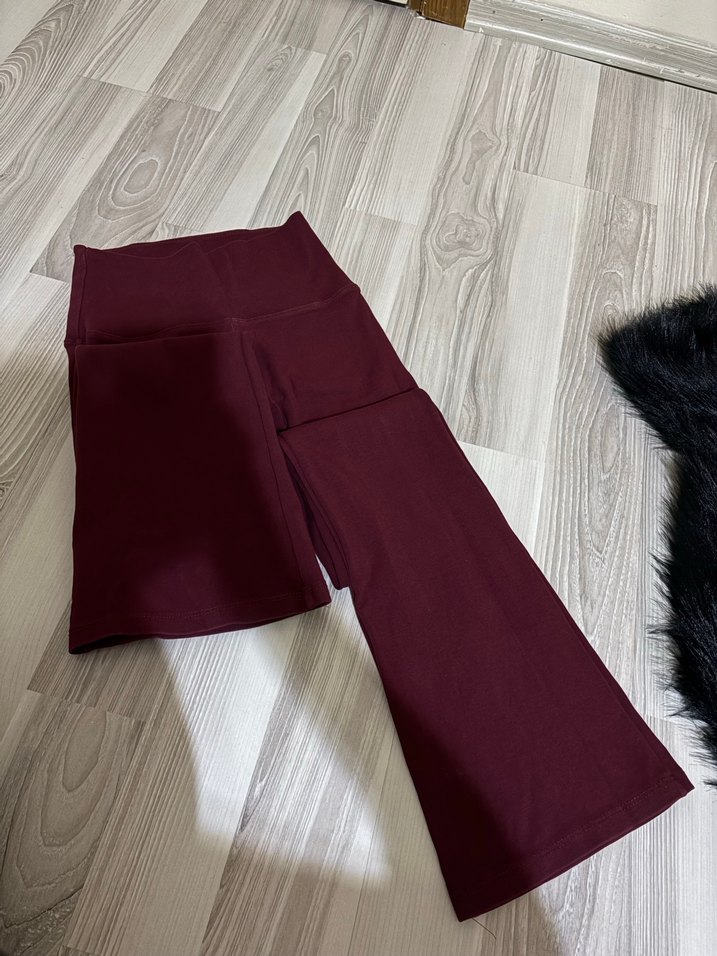 Bershka Bordo İspanyol Paça Tayt - Görsel 2