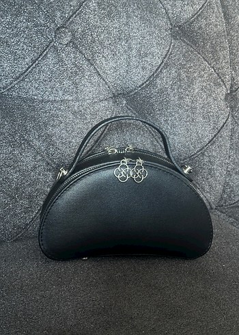 Fermuarlı Gri Biker Kadın Çanta - Görsel 3