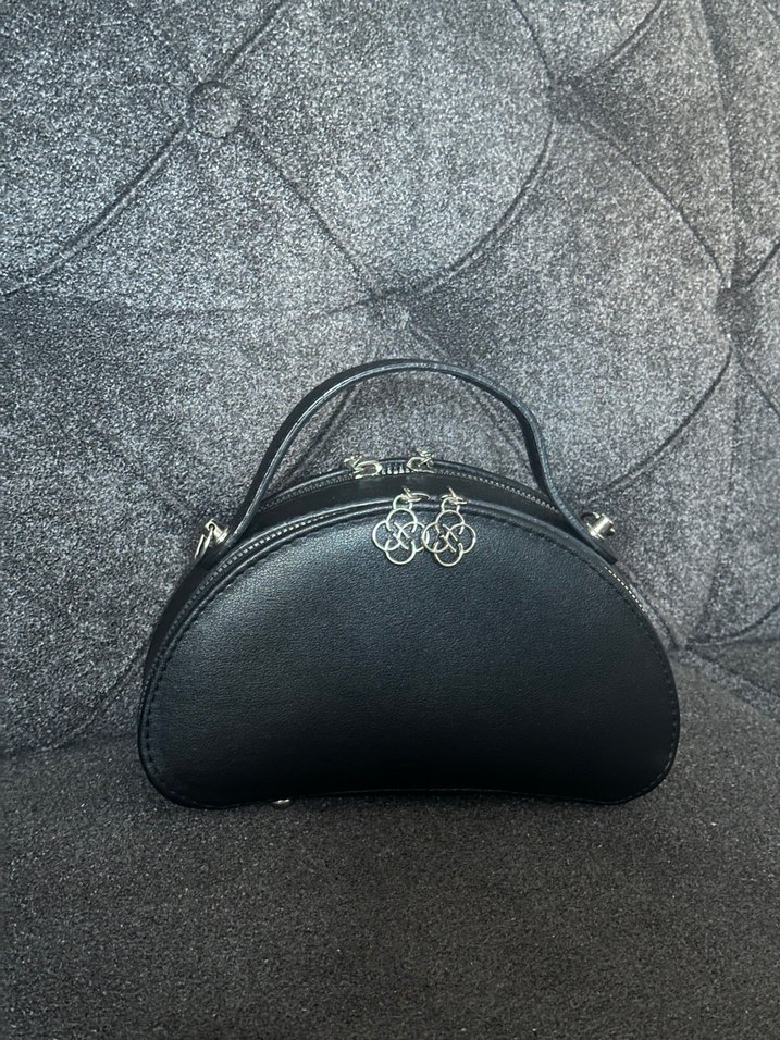 Fermuarlı Gri Biker Kadın Çanta - Görsel 3