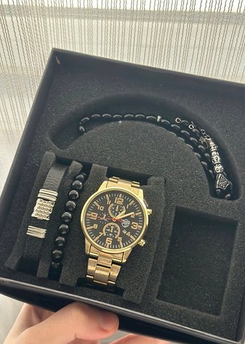 Modern Klasik Altın İş Saat Seti - Görsel 3