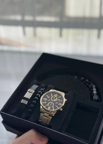 Modern Klasik Altın İş Saat Seti - Görsel 2