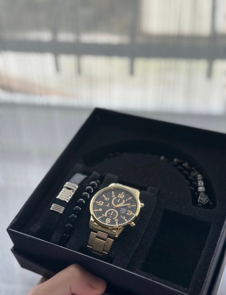 Modern Klasik Altın İş Saat Seti - Görsel 2