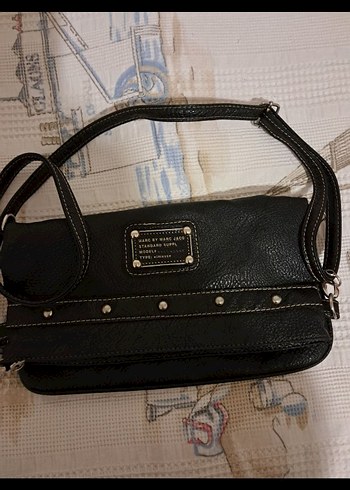 Siyah Deri Tokalı Kadın Omuz Çantası - Görsel 2