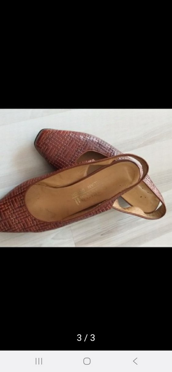 Bej Deri Kadın Klasik Topuklu Ayakkabı - Görsel 2