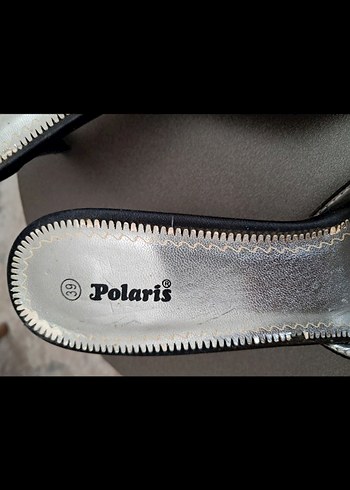 Polaris Siyah Desenli Dolgu Topuk Terlik - Görsel 2