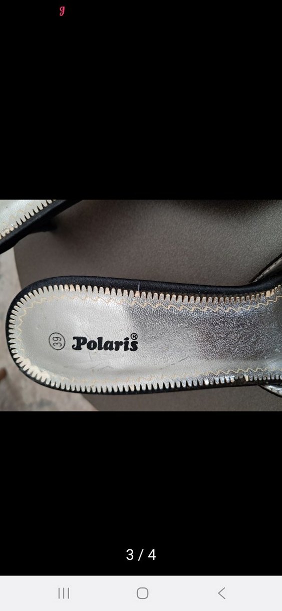 Polaris Siyah Desenli Dolgu Topuk Terlik - Görsel 2