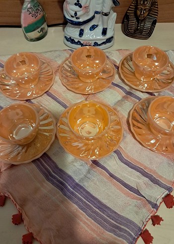 Bej Renkli Cam Fincan ve Seti - Görsel 3