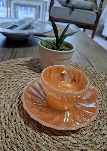 Bej Renkli Cam Fincan ve Seti - Görsel 2