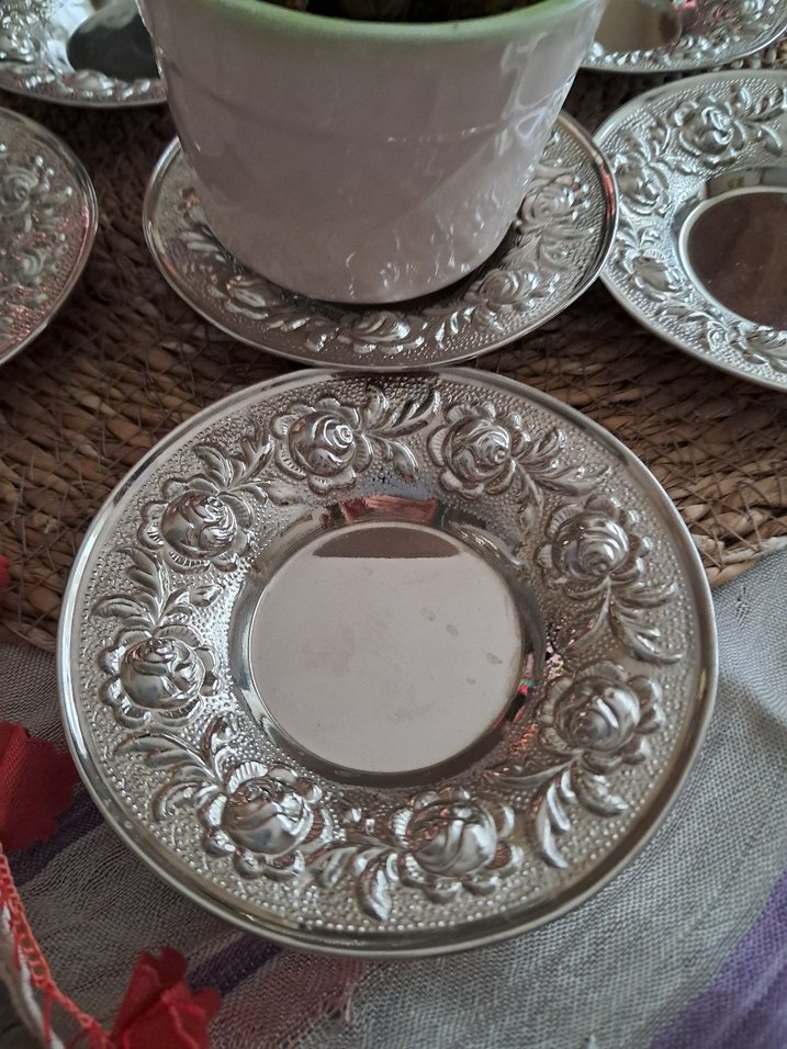 Parlak çay Tabak Seti - Görsel 4