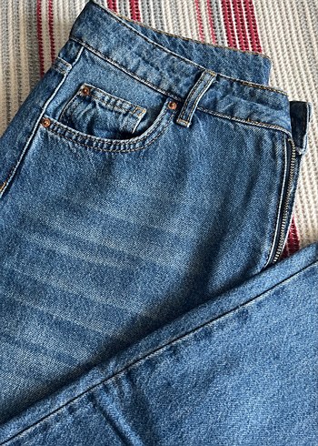 Trendyol & Milla Gri Mavi Kadın Regular Fit Denim Pantolon