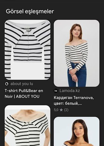 s Beden Uzun Kollu Çizgili Mini Bluz