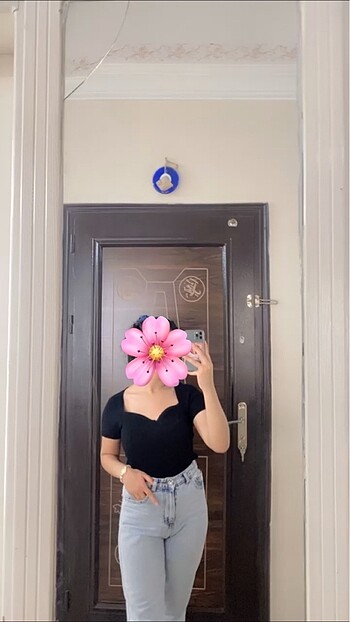 diğer Beden siyah Renk Kalp yaka triko bluz