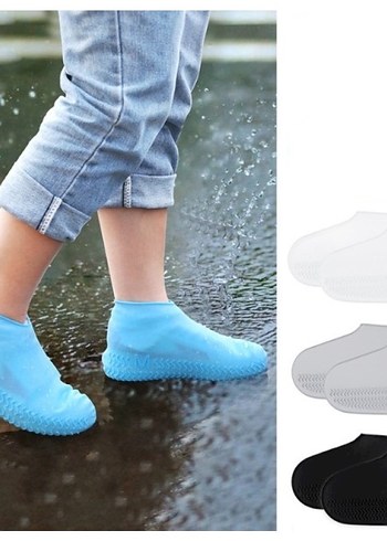 Su Geçirmez Esnek Silikon Ayakkabı Kılıfı 42-45 Numara SİYAHRENK - Görsel 4