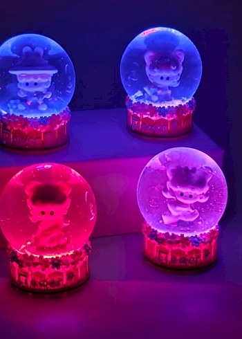 Pastel Renkli Çiçek Temalı Kar Küresi 9cm - Görsel 2