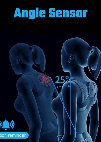 Gri Duruş Düzeltici Akıllı Korse Sensörlü Dik Duruş Korsesi - Görsel 2