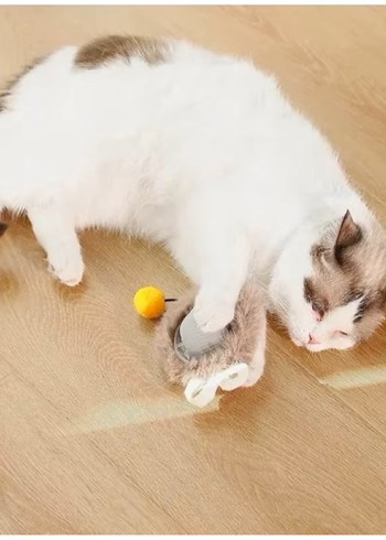 Renkli Tüylü Kedi Oyuncağı Top - Görsel 6